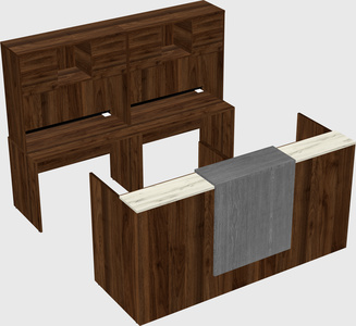 Shared u-shaped reception desks