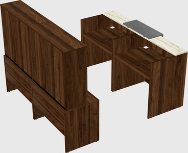 Shared u-shaped reception desks