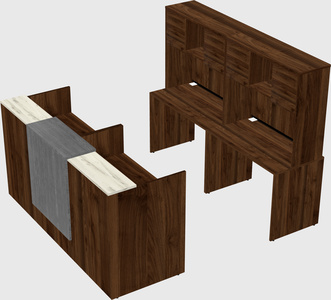 Shared u-shaped reception desks