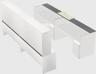Shared u-shaped reception desks