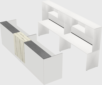 Shared u-shaped reception desks