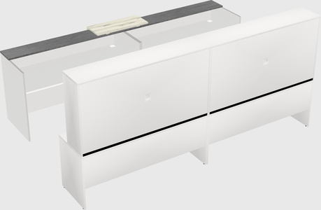Shared u-shaped reception desks