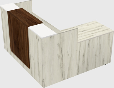 L-shaped modular reception