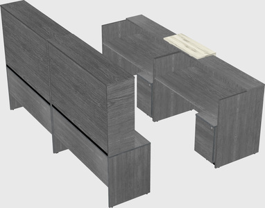 Shared u-shaped reception desks