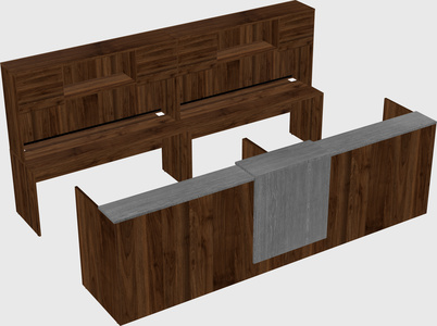 Shared u-shaped reception desks