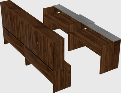 Shared u-shaped reception desks