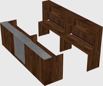 Shared u-shaped reception desks
