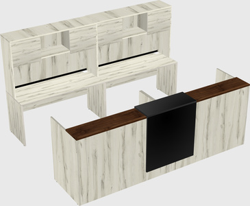 Shared u-shaped reception desks