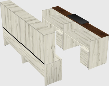 Shared u-shaped reception desks