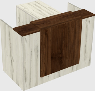 L-shaped modular reception