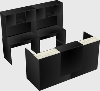 Shared u-shaped reception desks