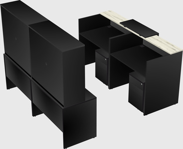 Shared u-shaped reception desks