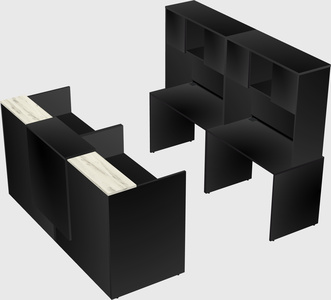 Shared u-shaped reception desks