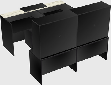 Shared u-shaped reception desks