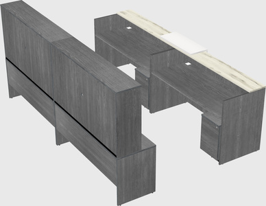 Shared u-shaped reception desks