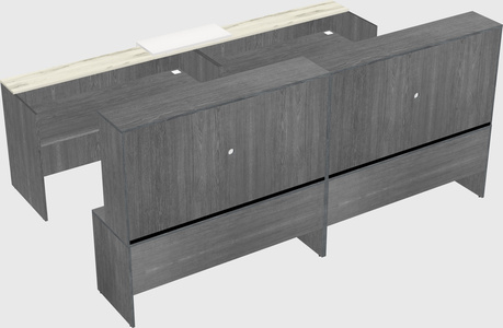 Shared u-shaped reception desks