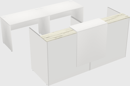 Shared u-shaped reception desks
