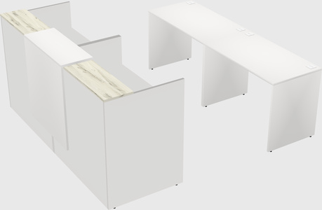 Shared u-shaped reception desks