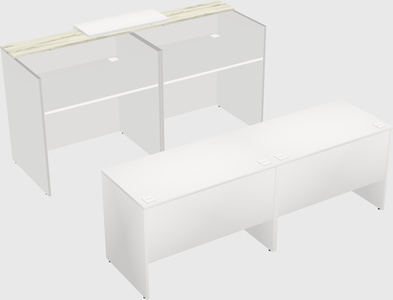 Shared u-shaped reception desks