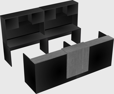 Shared u-shaped reception desks