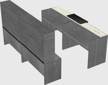 Shared u-shaped reception desks