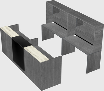 Shared u-shaped reception desks