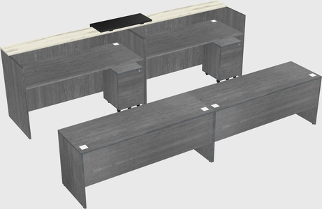 Shared u-shaped reception desks