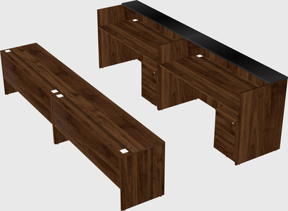 Shared u-shaped reception desks