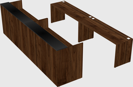 Shared u-shaped reception desks