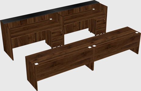 Shared u-shaped reception desks