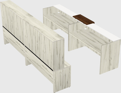 Shared u-shaped reception desks