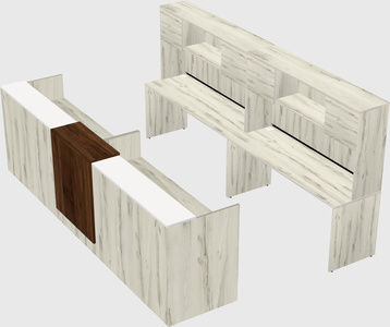 Shared u-shaped reception desks