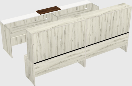 Shared u-shaped reception desks