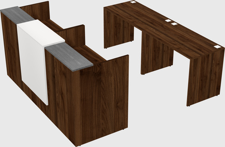 Shared u-shaped reception desks