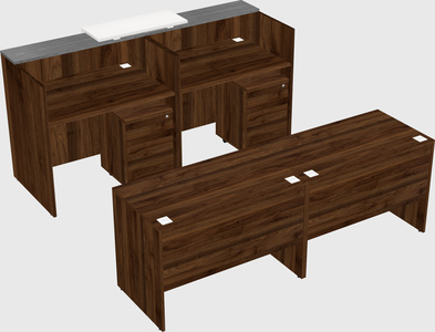Shared u-shaped reception desks