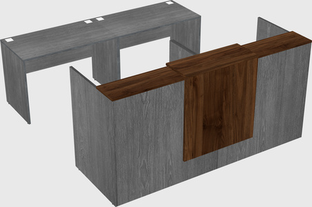 Shared u-shaped reception desks