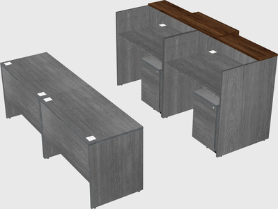 Shared u-shaped reception desks
