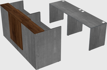 Shared u-shaped reception desks