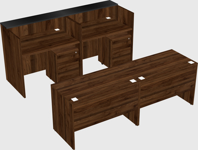 Shared u-shaped reception desks