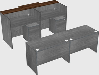 Shared u-shaped reception desks