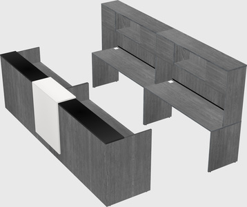 Shared u-shaped reception desks