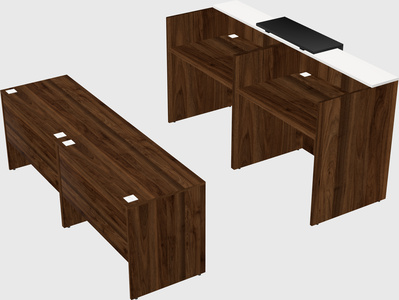 Shared u-shaped reception desks