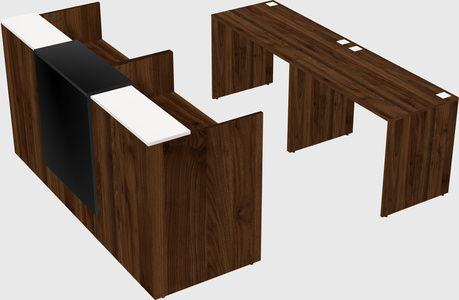 Shared u-shaped reception desks