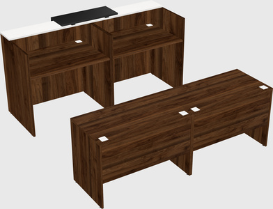 Shared u-shaped reception desks