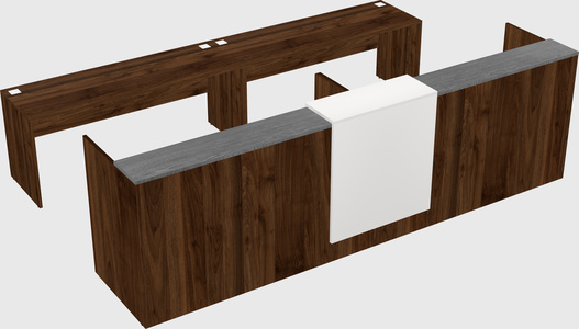 Shared u-shaped reception desks