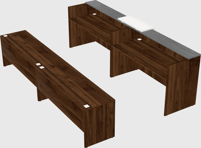 Shared u-shaped reception desks