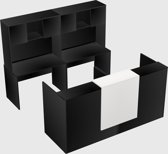 Shared u-shaped reception desks