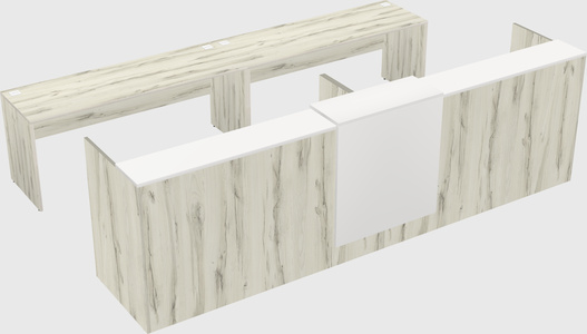 Shared u-shaped reception desks