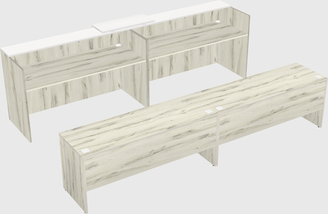 Shared u-shaped reception desks