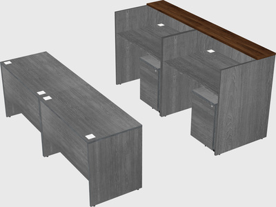Shared u-shaped reception desks